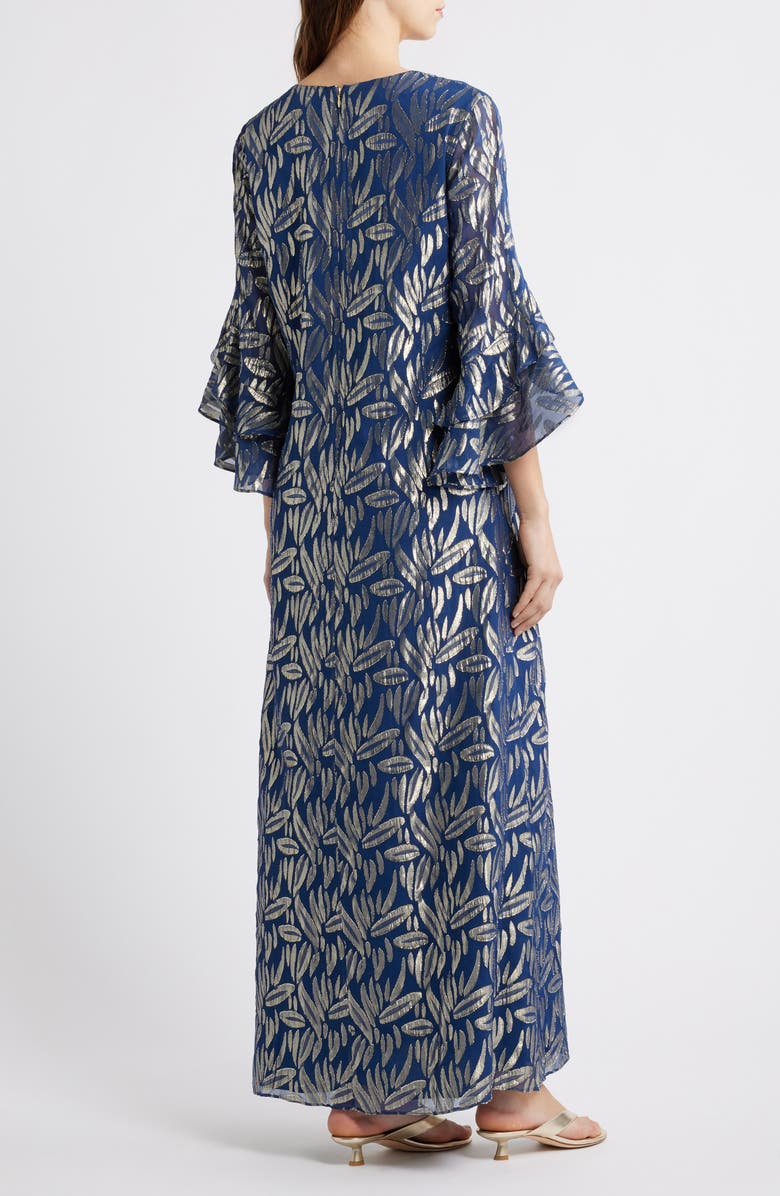 Lilly Pulitzer<sup>®</sup> Bellina Silk Maxi Dress, Alternate, color, Navy Leafy Babe