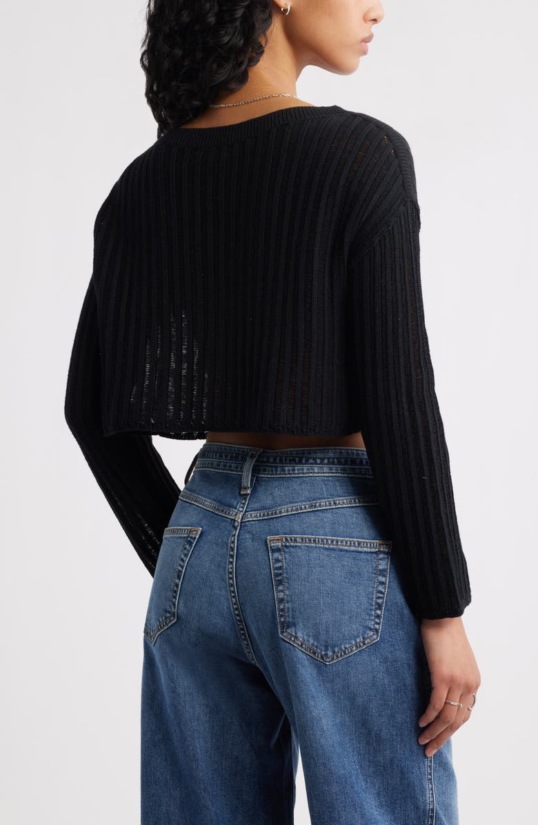 BP. Cotton Crop Sweater, Alternate, color, Black