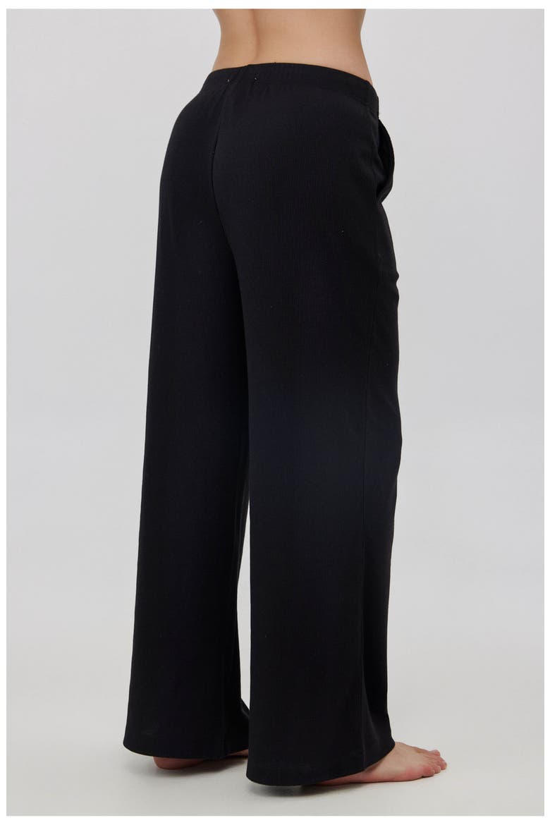 Sandy Days Loungewear Wide Leg Bottoms, Alternate, color, Black