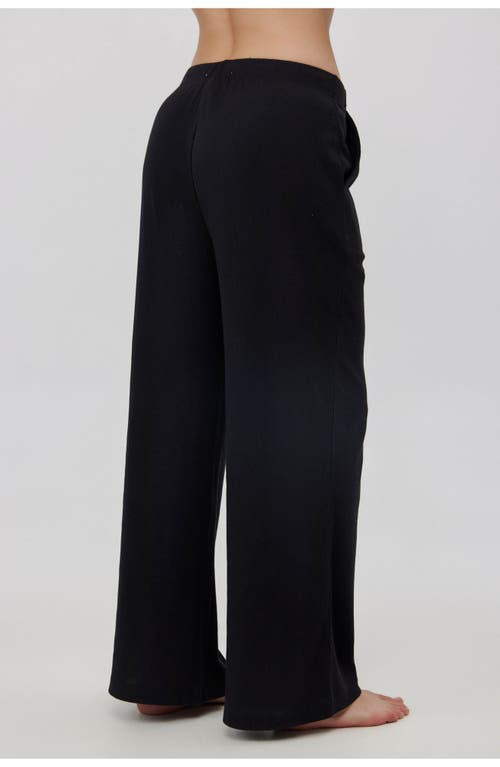 Gottex Beach Life Sandy Days Loungewear Wide Leg Bottoms In Black