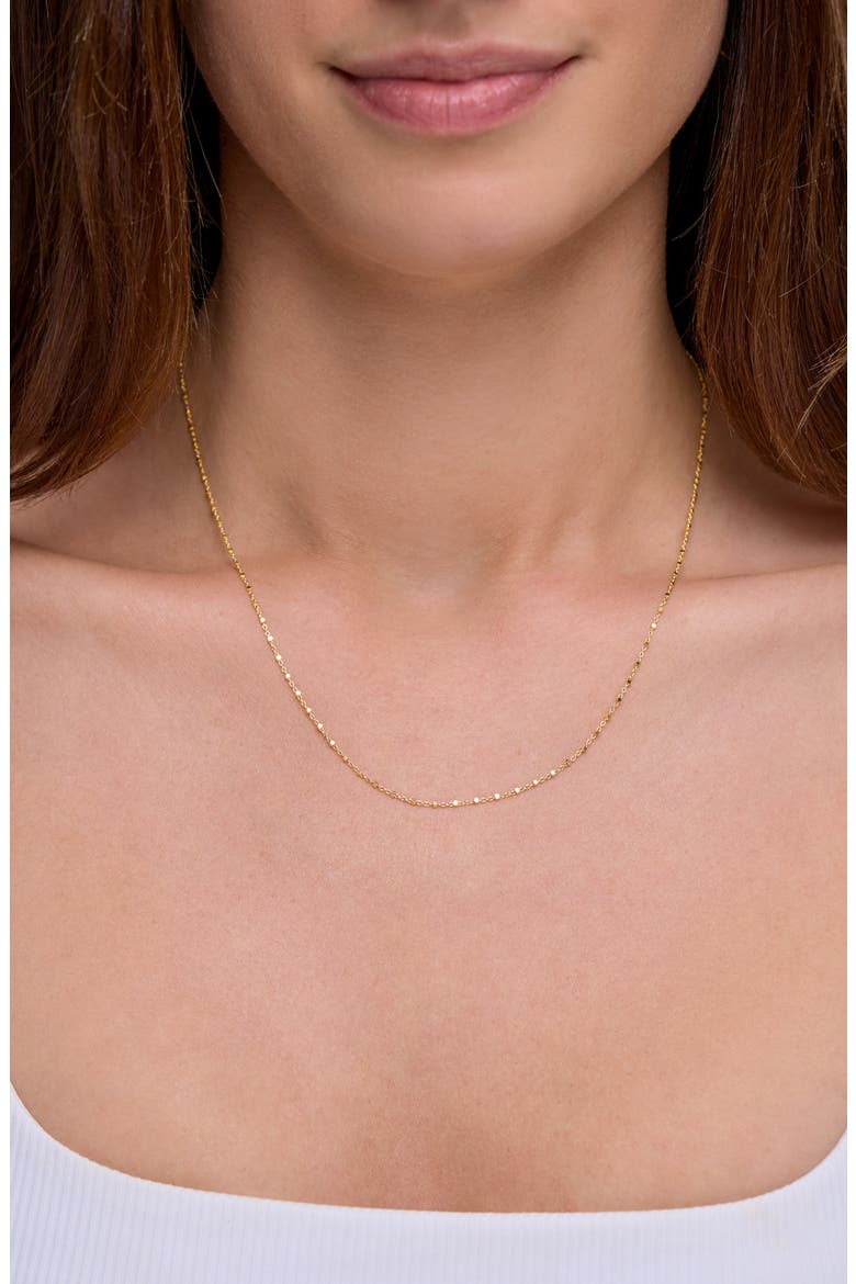 14K Gold Beaded Chain Necklace, Alternate, color, YELLOW GOLD
