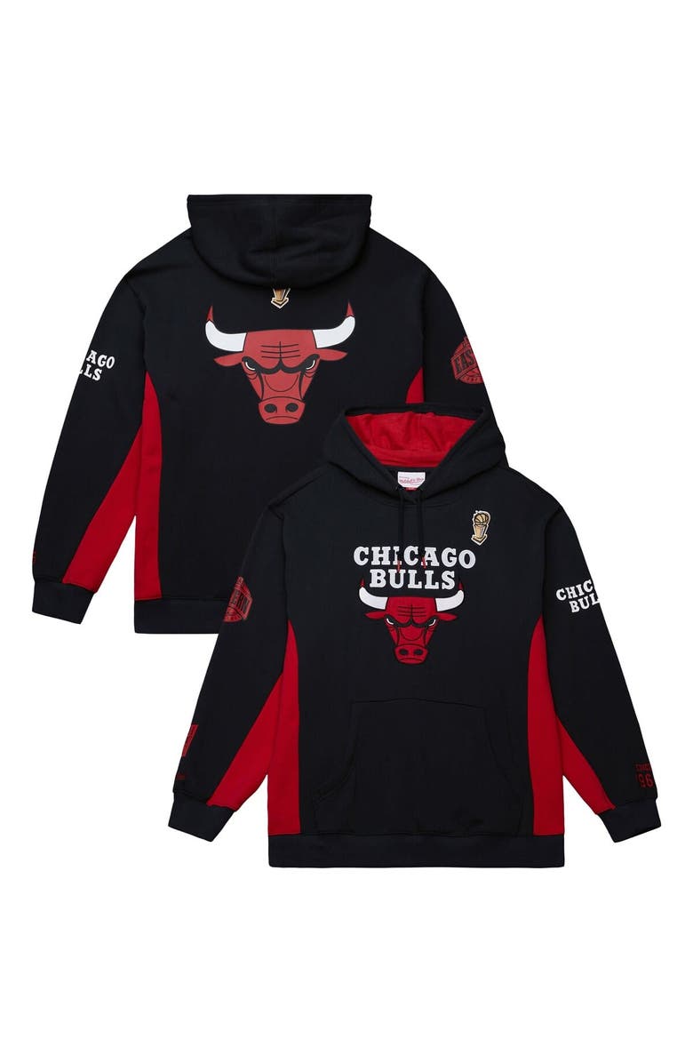 Mitchell & Ness Men's Mitchell & Ness Black Chicago Bulls Hardwood Classics Team Origins Fleece Pullover Hoodie, Main, color, 