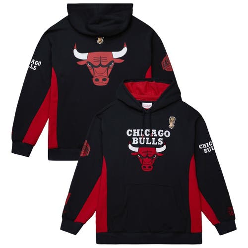 Mitchell & Ness Black Chicago Bulls Hardwood Classics Team Origins Fleece Pullover Hoodie In Black