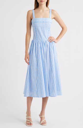MOON RIVER Cotton Gingham Dress
