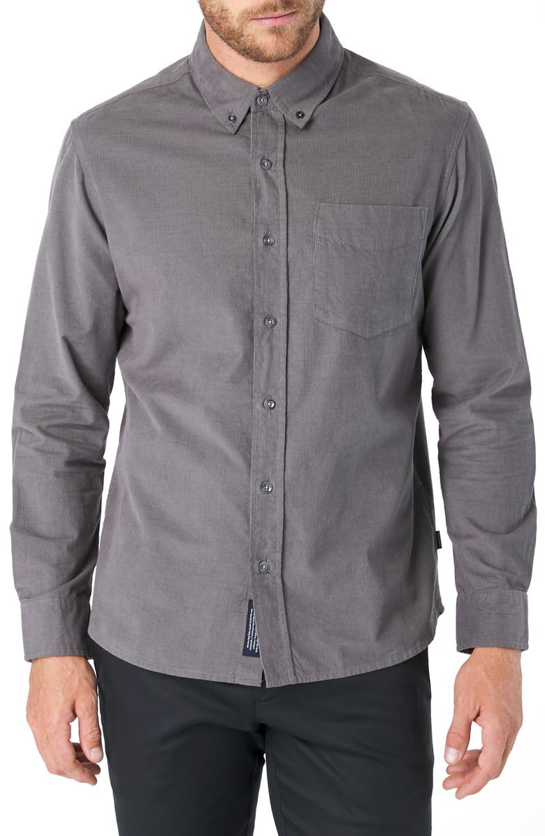 7 Diamonds The Darklands Slim Fit Corduroy Button-Down Shirt, Main, color, 