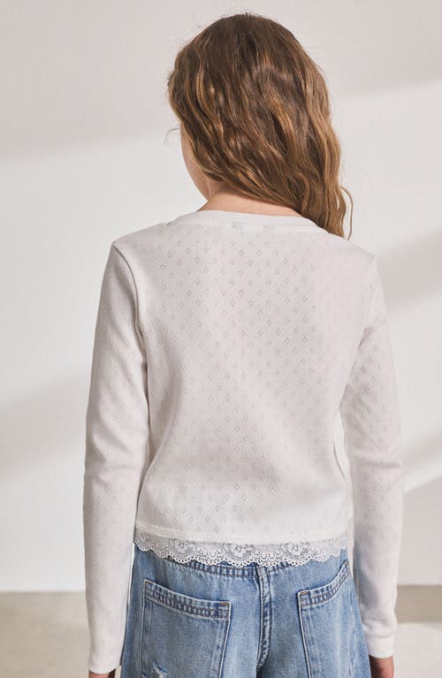 Next Kids' Scalloped Hem T-shirt In White