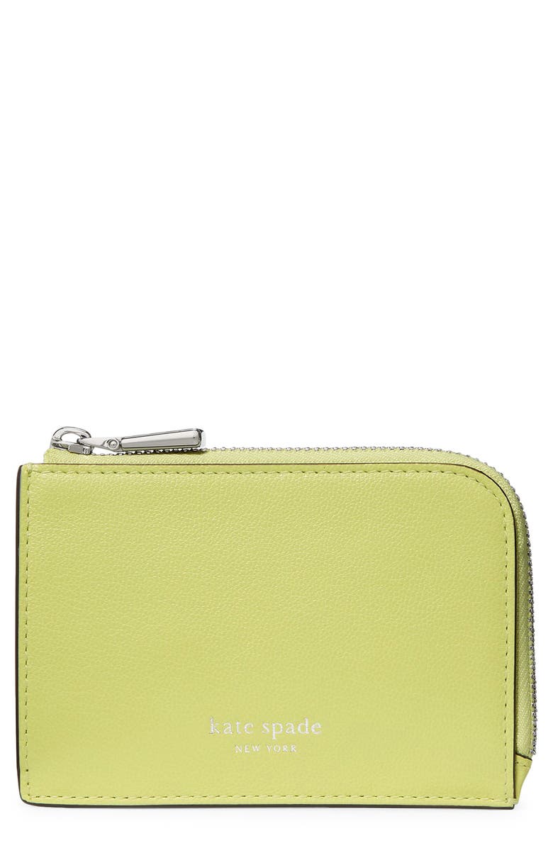Kate Spade New York mini smooth leather zip card case, Main, color, Bosc Pear