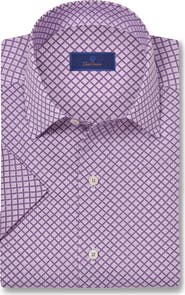 David Donahue Linen & Cotton Short Sleeve Sport Shirt