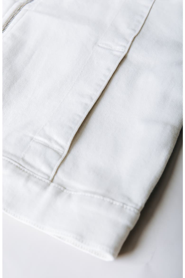 Olaine Braided Sleeve Denim Blouse, Alternate, color, White