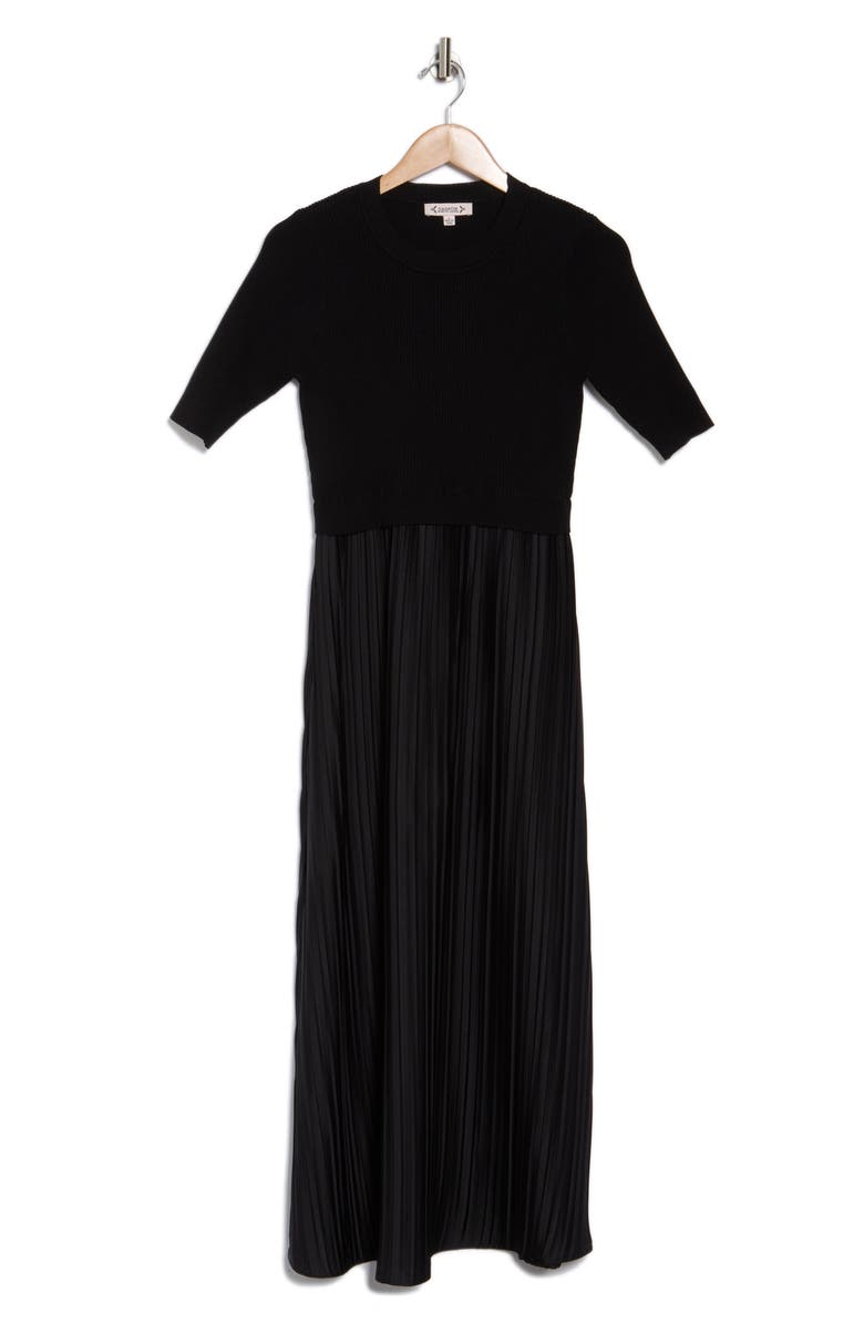Nanette Lepore Pleated Mixed Media Maxi Dress, Alternate, color,