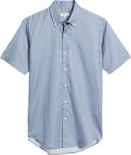 Peter Millar Keith Geometric Print Short Sleeve Button-Down Shirt