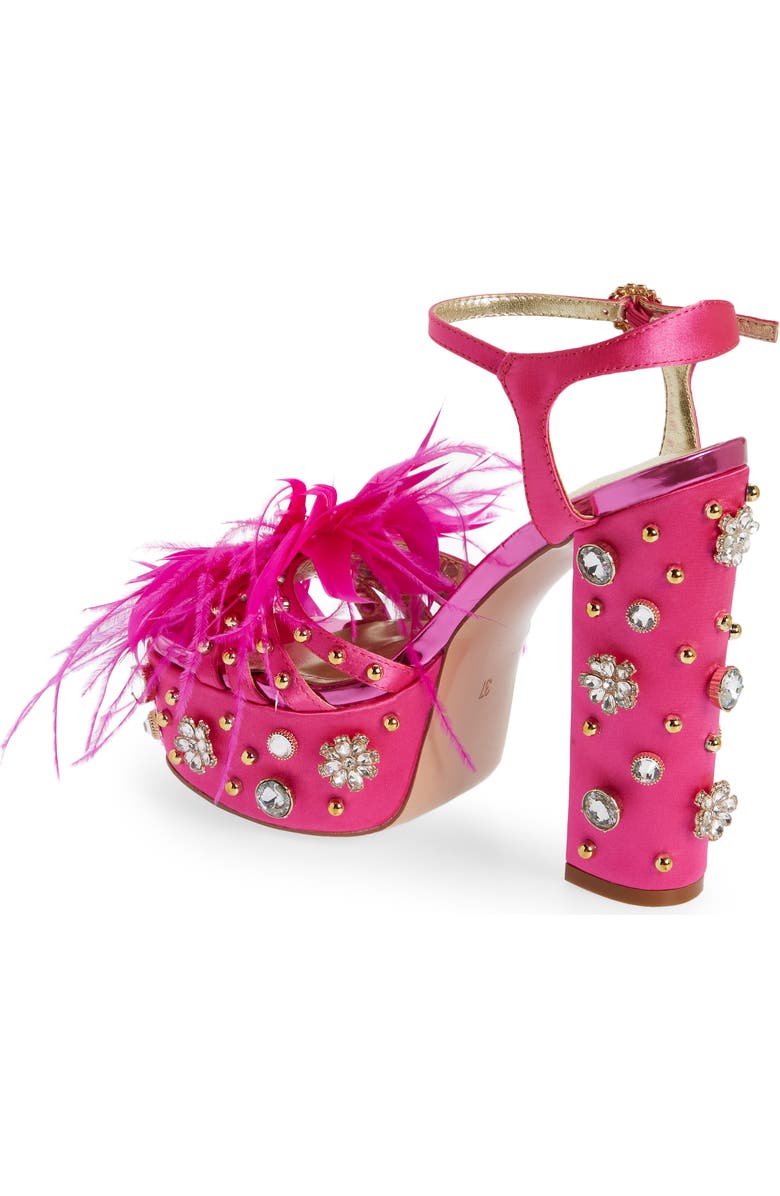 AZALEA WANG Kiki Feather Embellished Platform Sandal, Alternate, color,