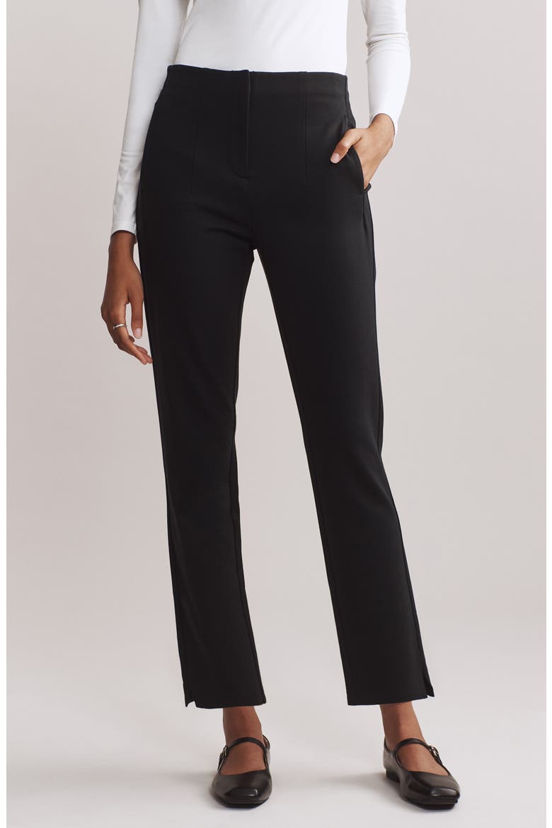 Coupe Ponte Ankle Pants, Main, color, BLACK