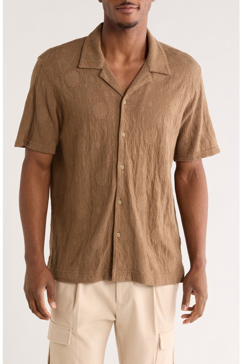 Resort Camp Shirt, Main, color, ESPRESSO BROWN