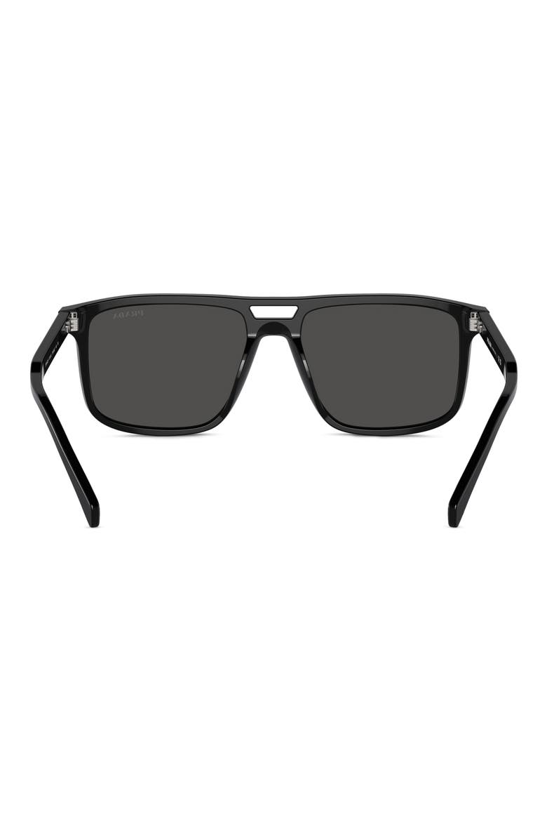 58mm Rectangular Sunglasses, Alternate, color, BLACK/ GREY