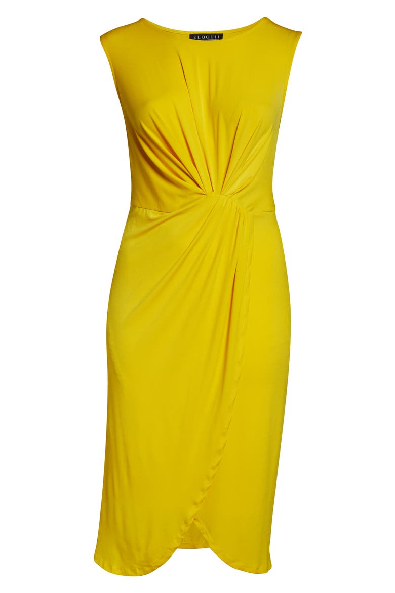 Drape Front Midi Dress, Alternate, color, SUN GLAZED