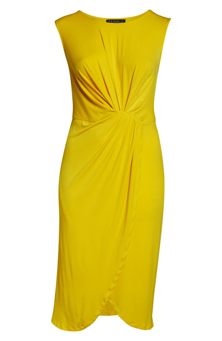 ELOQUII Drape Front Midi Dress, Alternate, color, 
