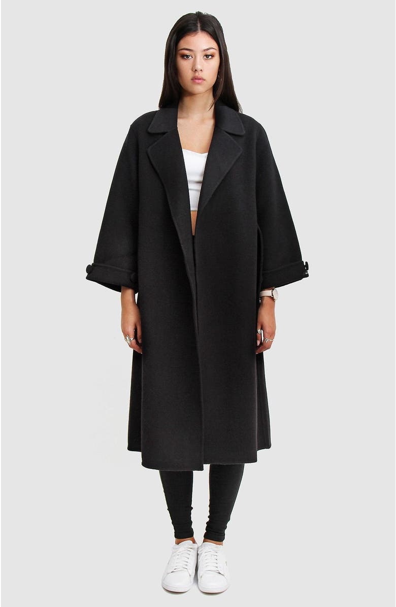 Belle & Bloom Stay Wild Oversized Wool Coat, Main, color, Black