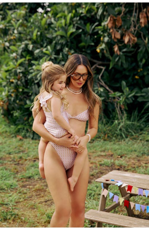 Gottex Kids Vacation Mode Square Neck Ruffle One Piece In Pink