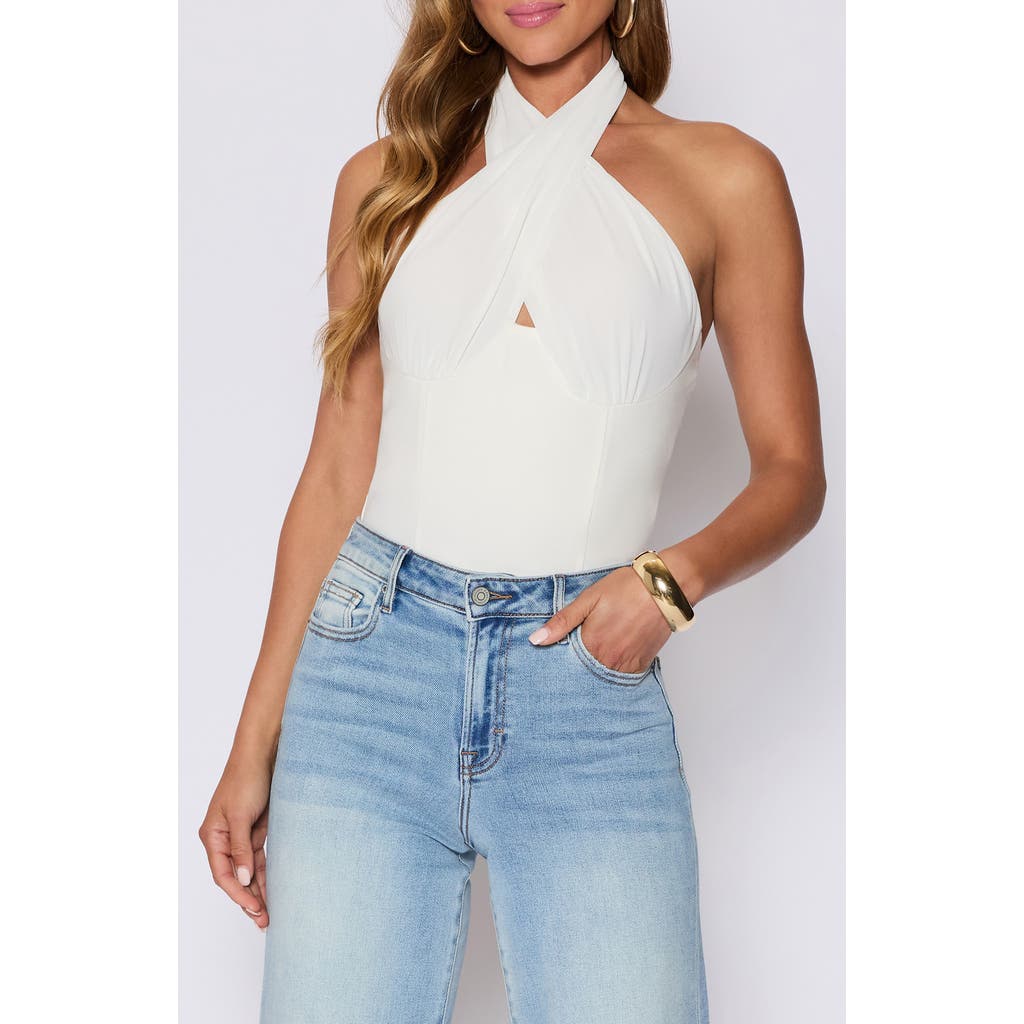 Vici Collection Al Fresco Knit Halter Top In White