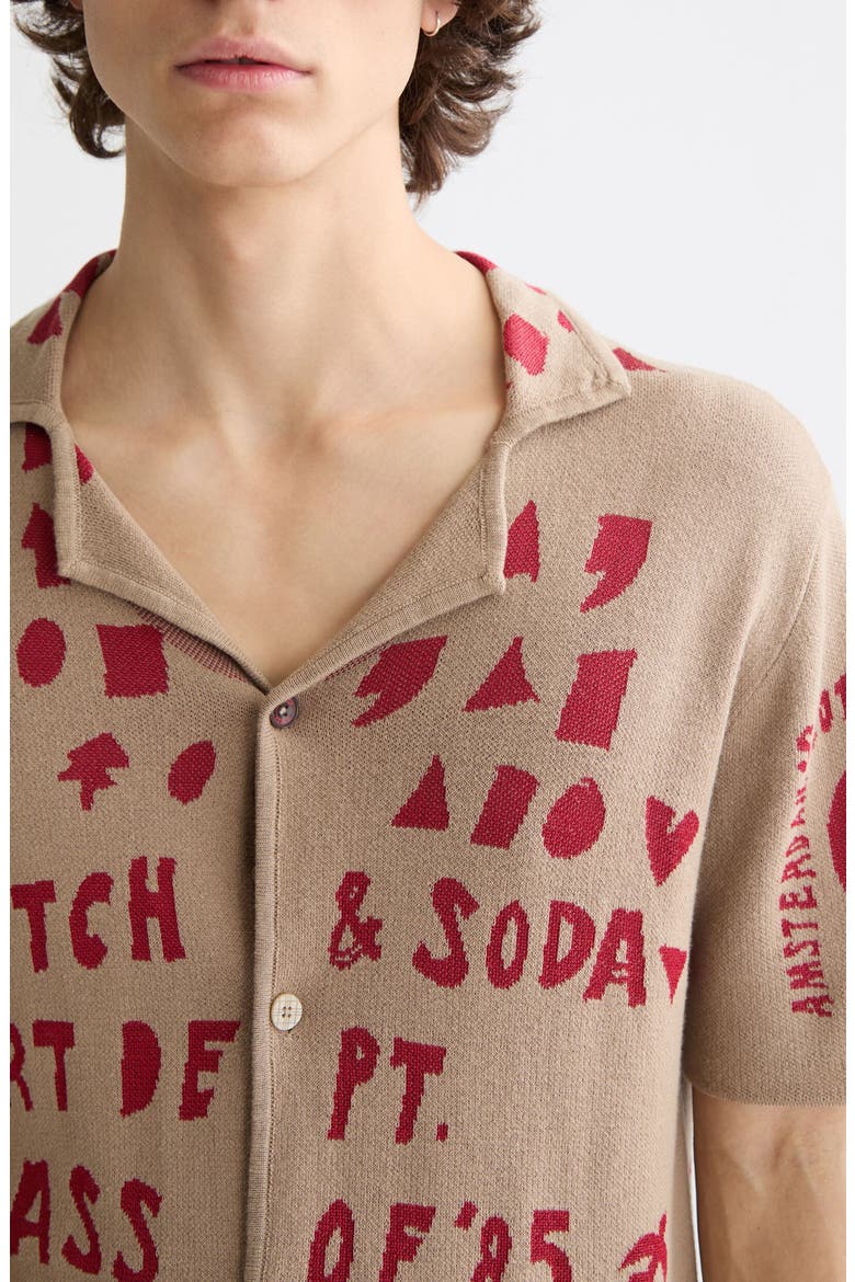 Jacquard Knit Camp Shirt, Alternate, color, PLAZA TAUPE