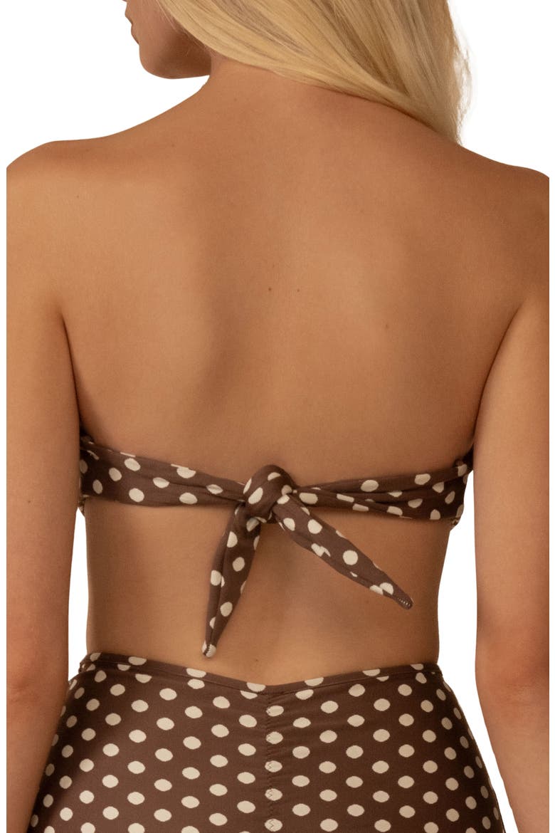 Vivian Tori Polka Dot Pleated BIkini Top, Alternate, color, VIVIAN