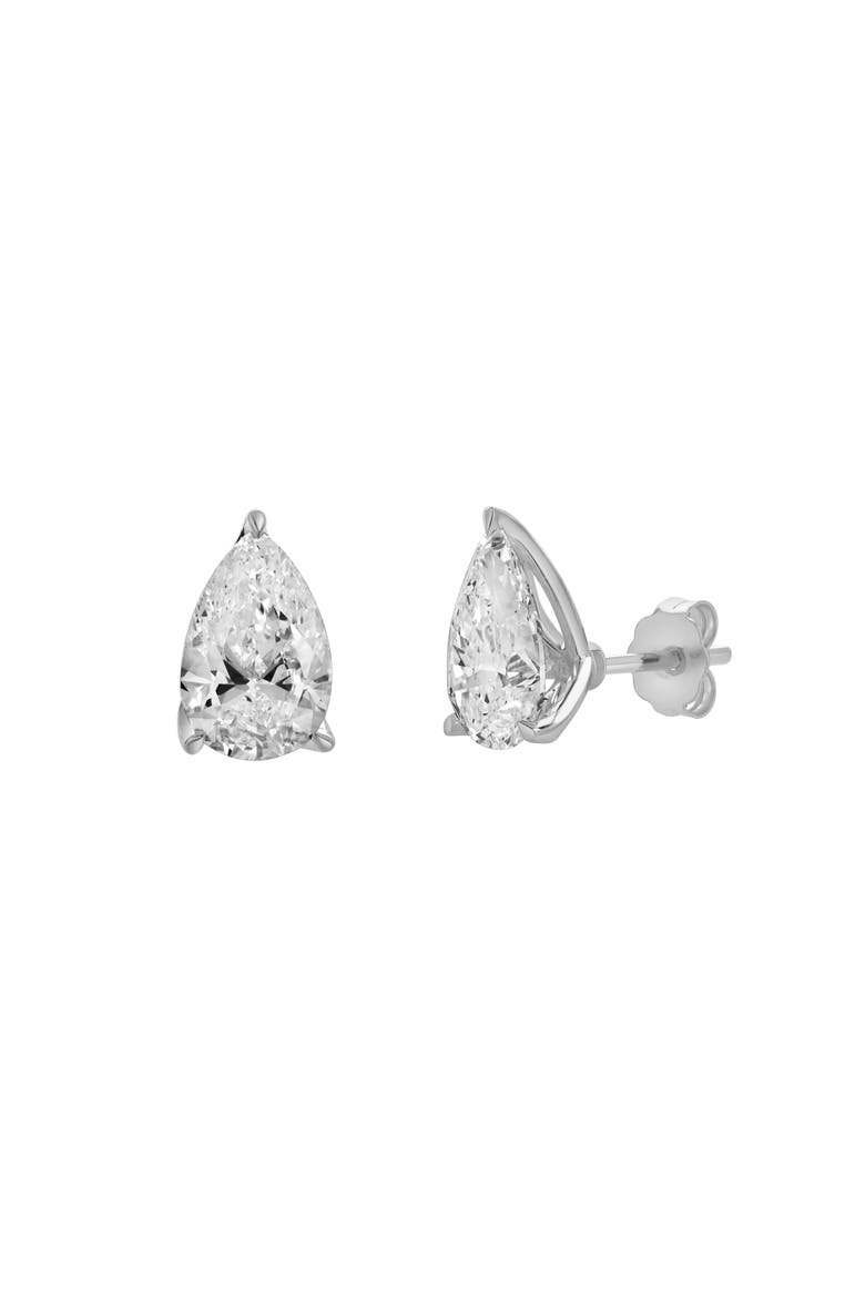 Bosc 14K White Gold Lab Grown Pear Shaped Solitaire Diamond Earrings - 2.05 Cts, Alternate, color, 14K White Gold