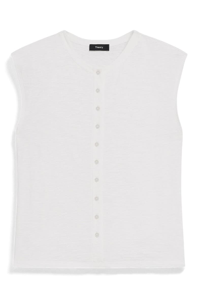 Organic Cotton Button-Up Vest, Alternate, color, WHITE