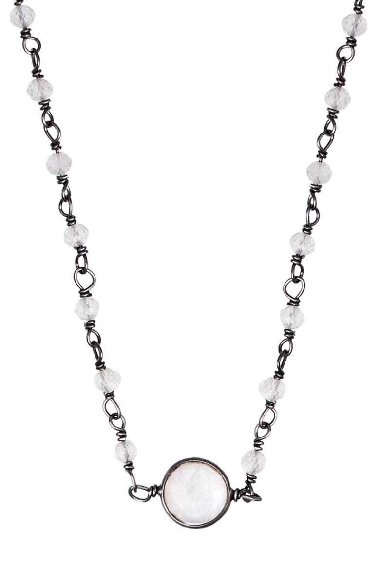 Labradorite Rosary Necklace, Main, color, GREEN