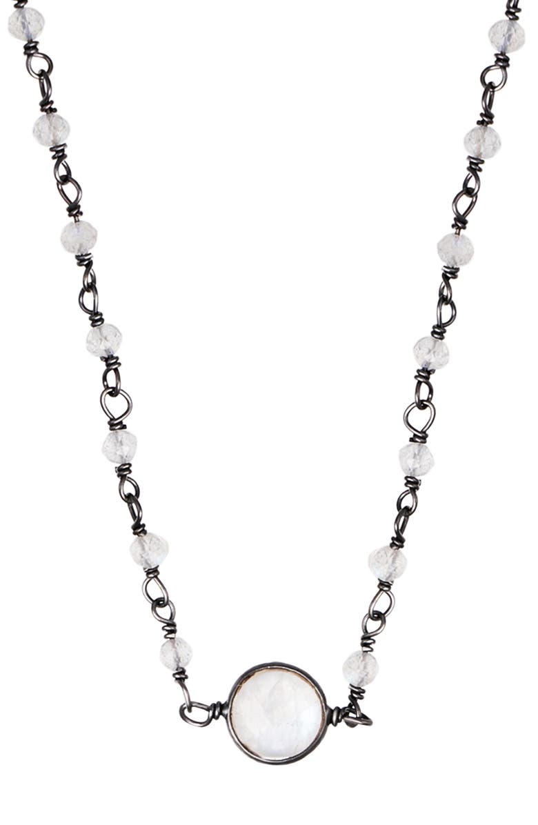 ADORNIA FINE Labradorite Rosary Necklace, Main, color, Green