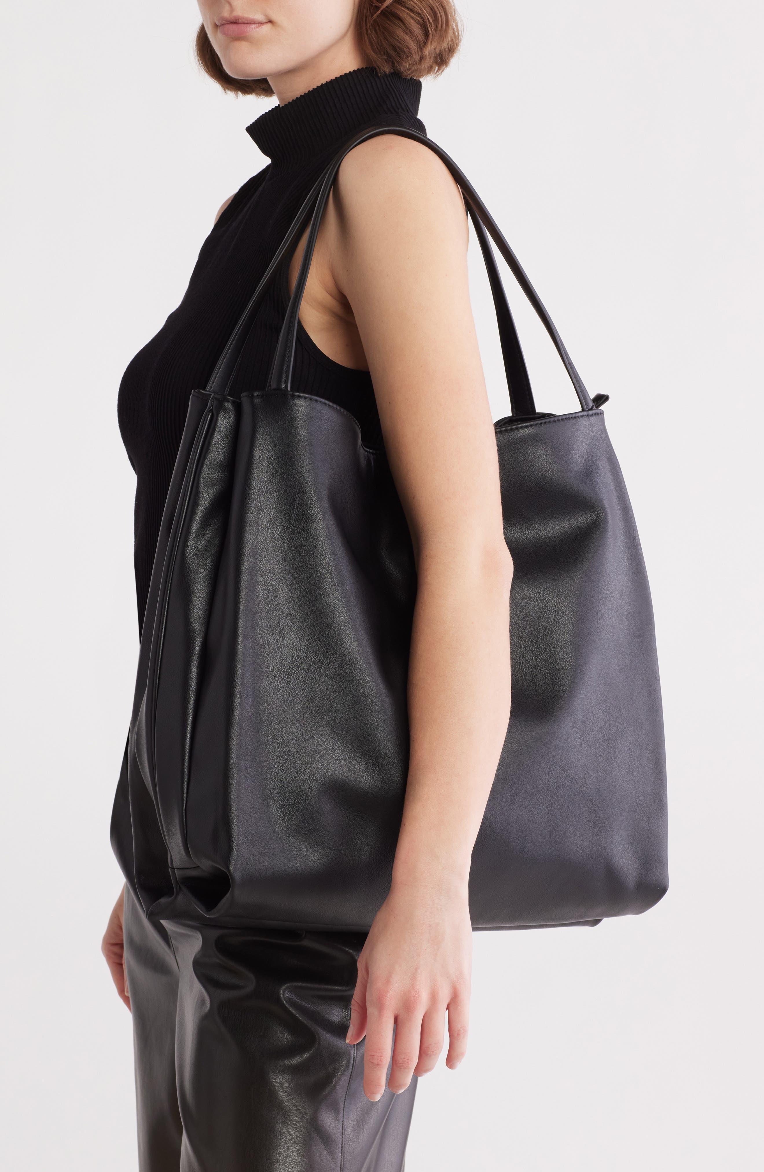 BCBG Slouchy Accordion Shoulder Bag, Alternate, color, 