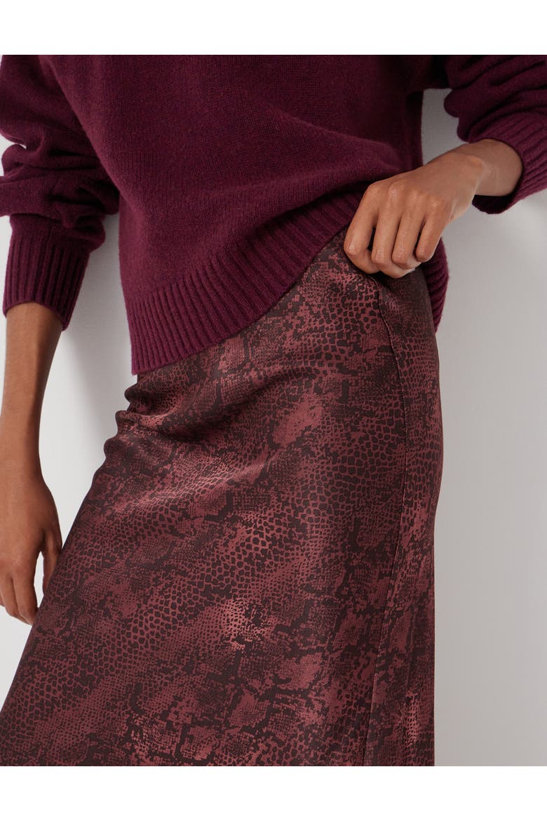 Simone Slinky Skirt, Alternate, color, Snake Print Brown