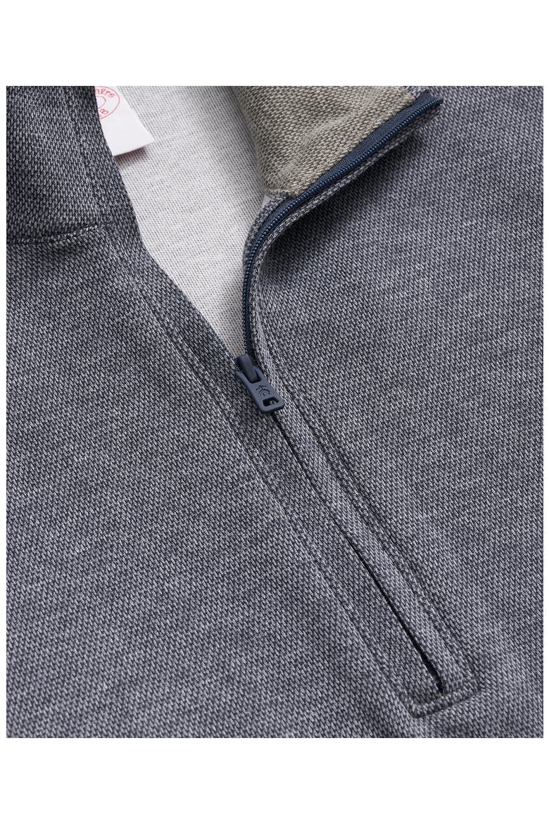Heathered Piqué Half Zip Pullover, Alternate, color, NAVY BLUE