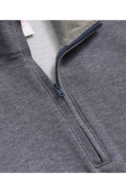 BROOKS BROTHERS BROOKS BROTHERS HEATHERED PIQUÉ HALF ZIP PULLOVER