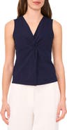 Halogen® Twist Front Sleeveless Cotton Knit Top