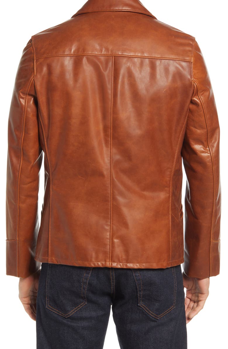 Schott NYC Cowhide Leather Car Coat | Nordstrom