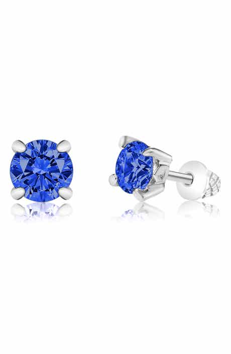 Kids' Blue Crystal Stud Earrings