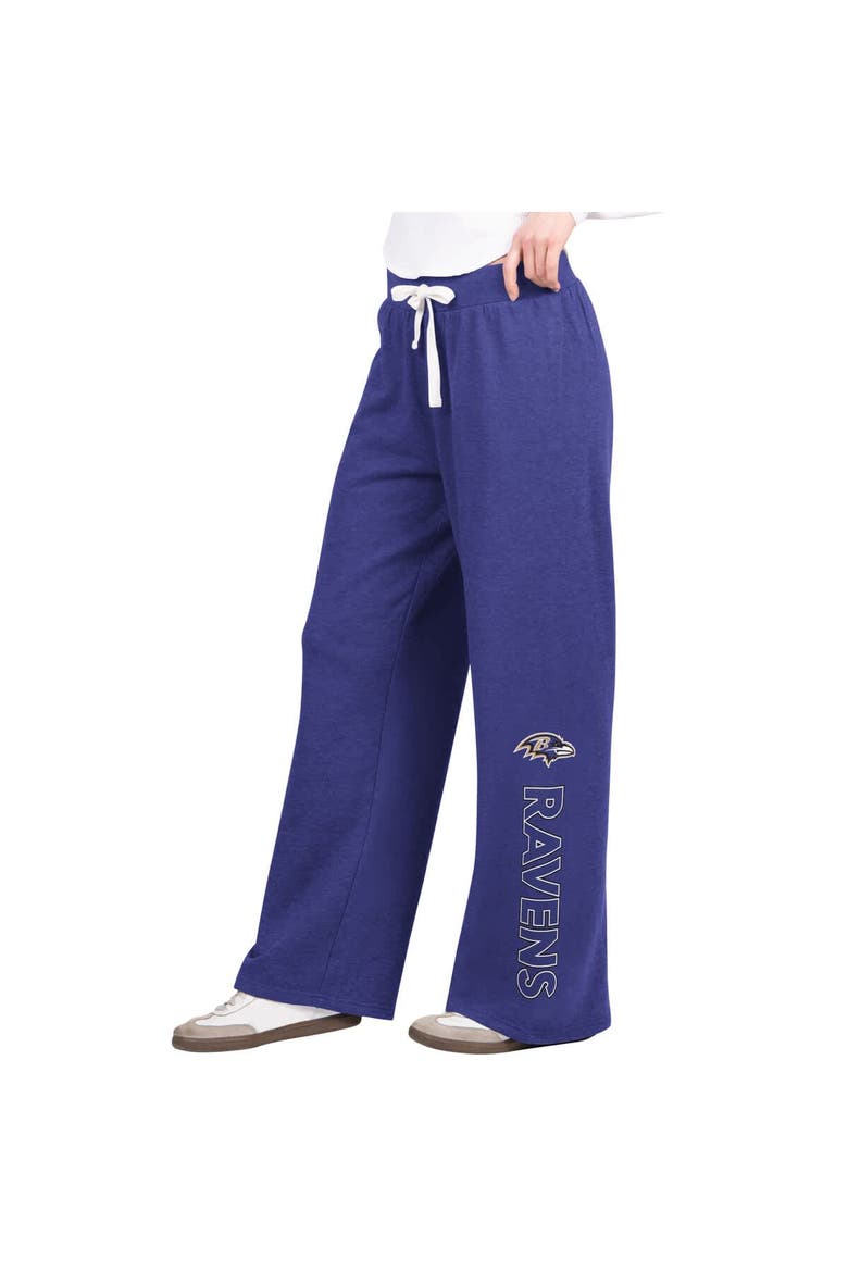 Women's G-III 4Her by Carl Banks Purple Baltimore Ravens Field Wide Leg Sweatpants, Main, color, Purple