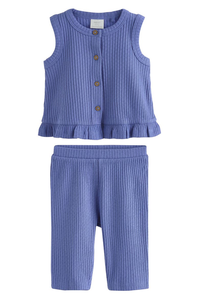AOP Ribbed Vest & Pants Set, Main, color, BLUE