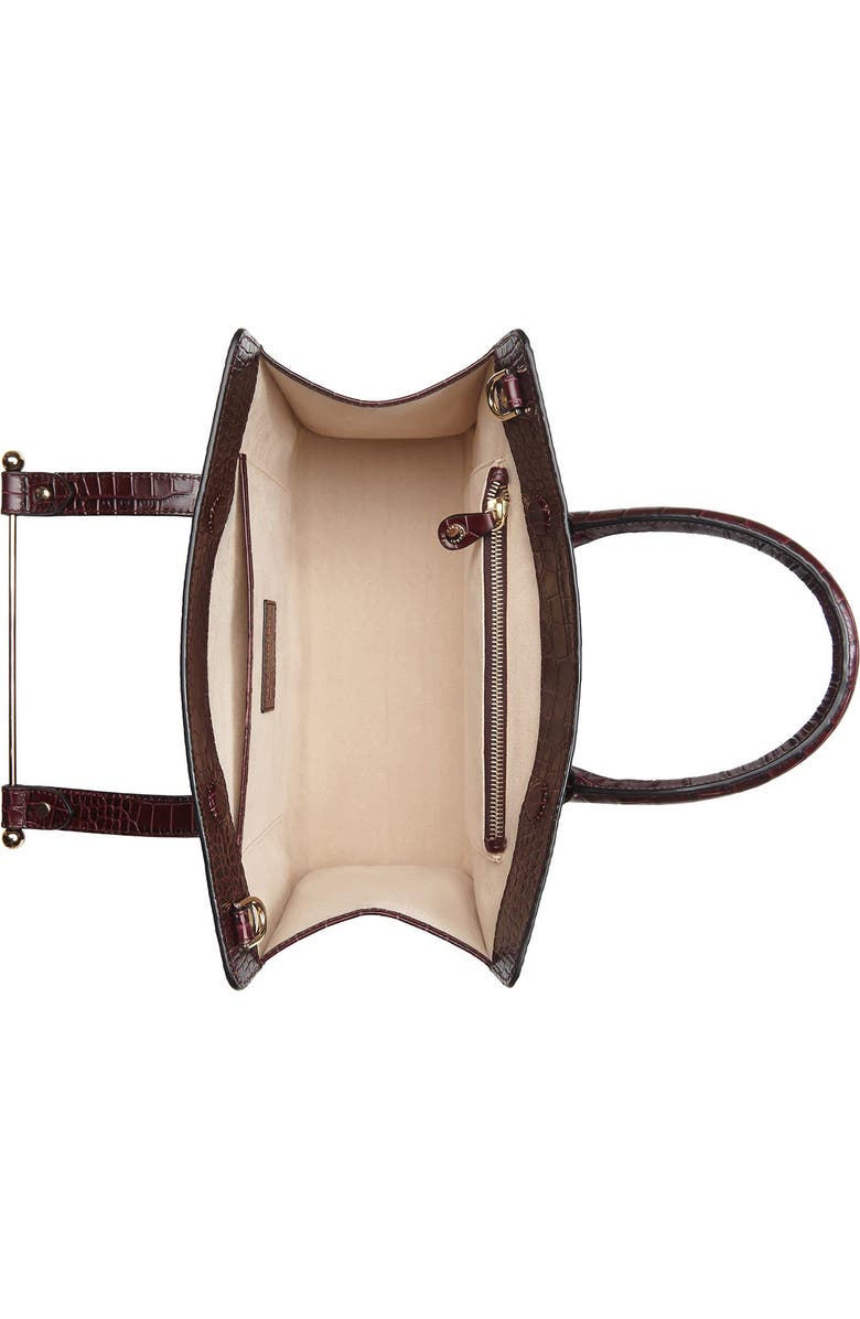Strathberry Midi Croc Embossed Leather Tote, Alternate, color, Burgundy