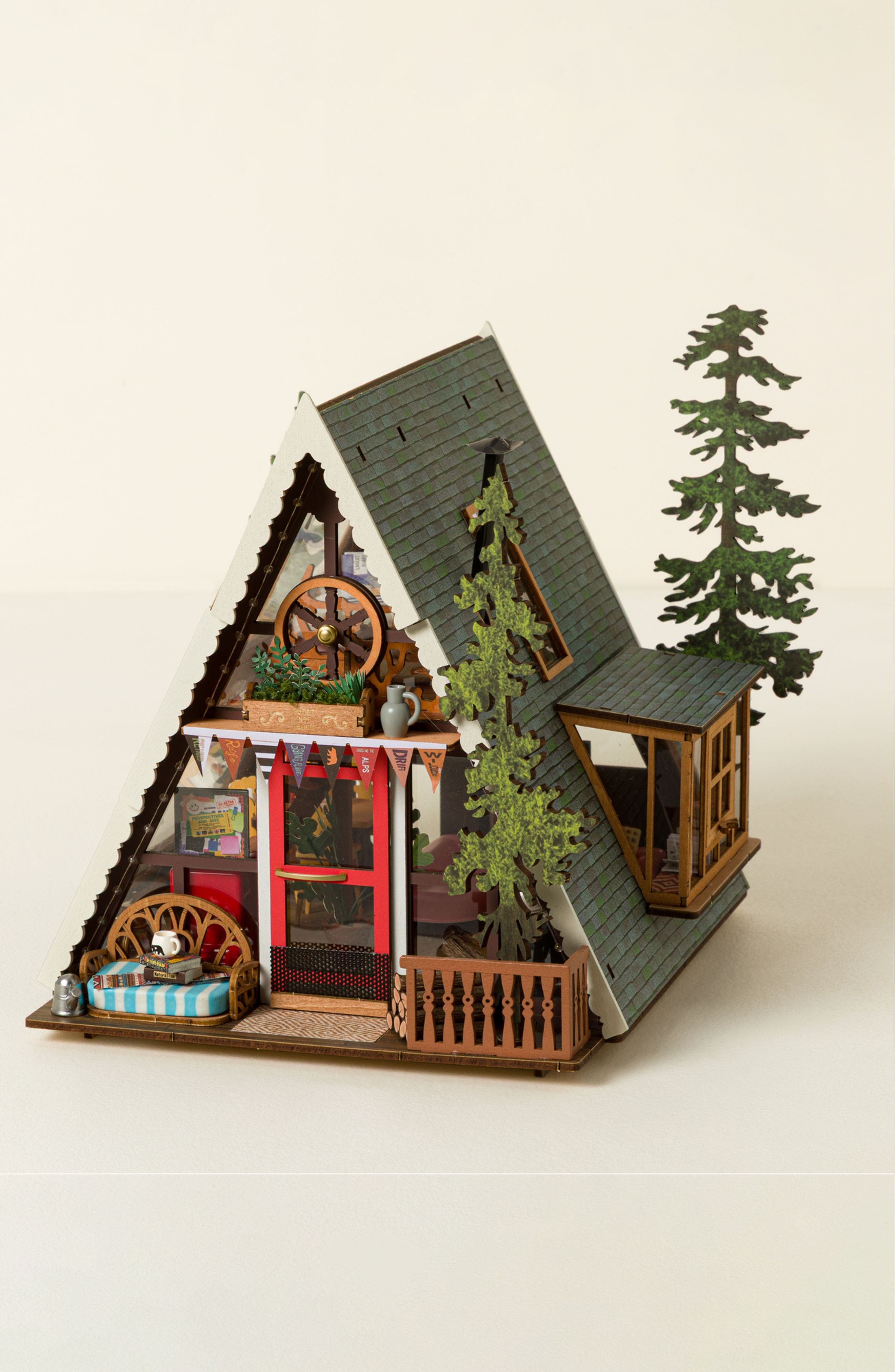 Uncommon Goods Cozy A-Frame Cabin DIY Building Kit by ROBOTIME LLC ...