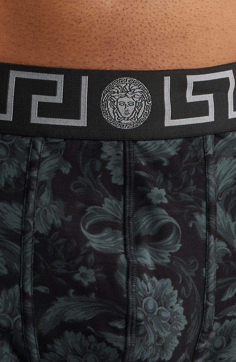 Versace Barocco Print Boxer Briefs, Alternate, color, Black Grey