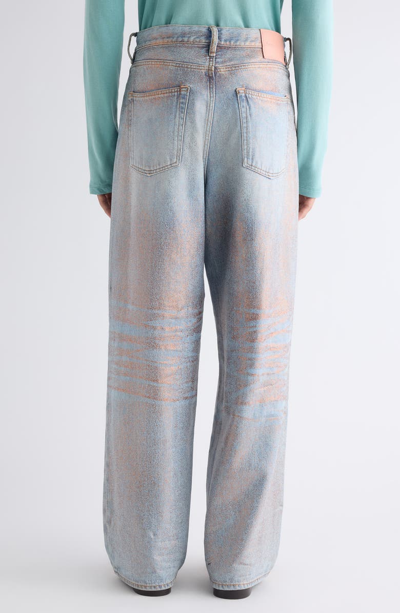 Acne Studios 1981 Glitter Loose Fit Jeans, Alternate, color, Rose Copper/ Light Blue