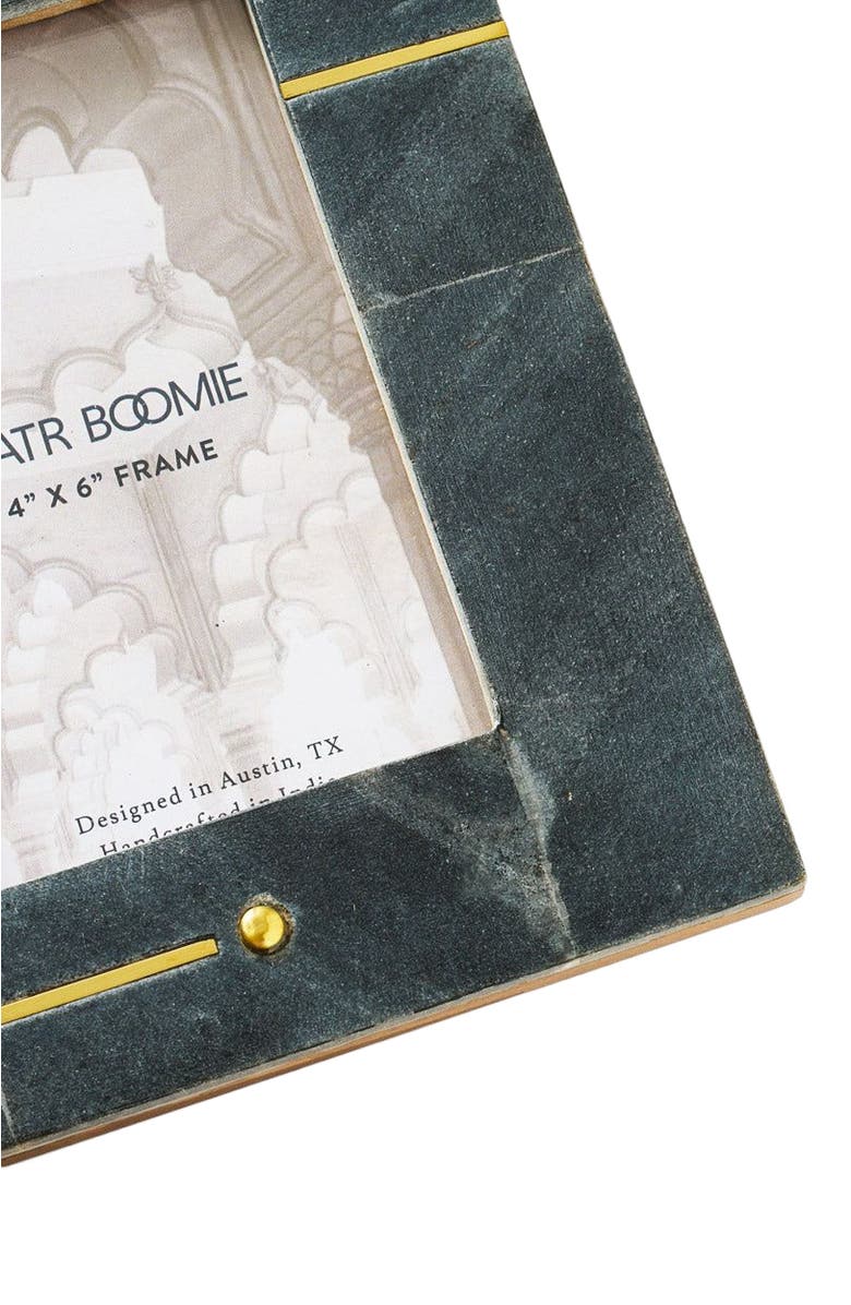 Matr Boomie Sammita 4x6 Black Picture Frame - Carved Marble Brass Inlay, Alternate, color, Black