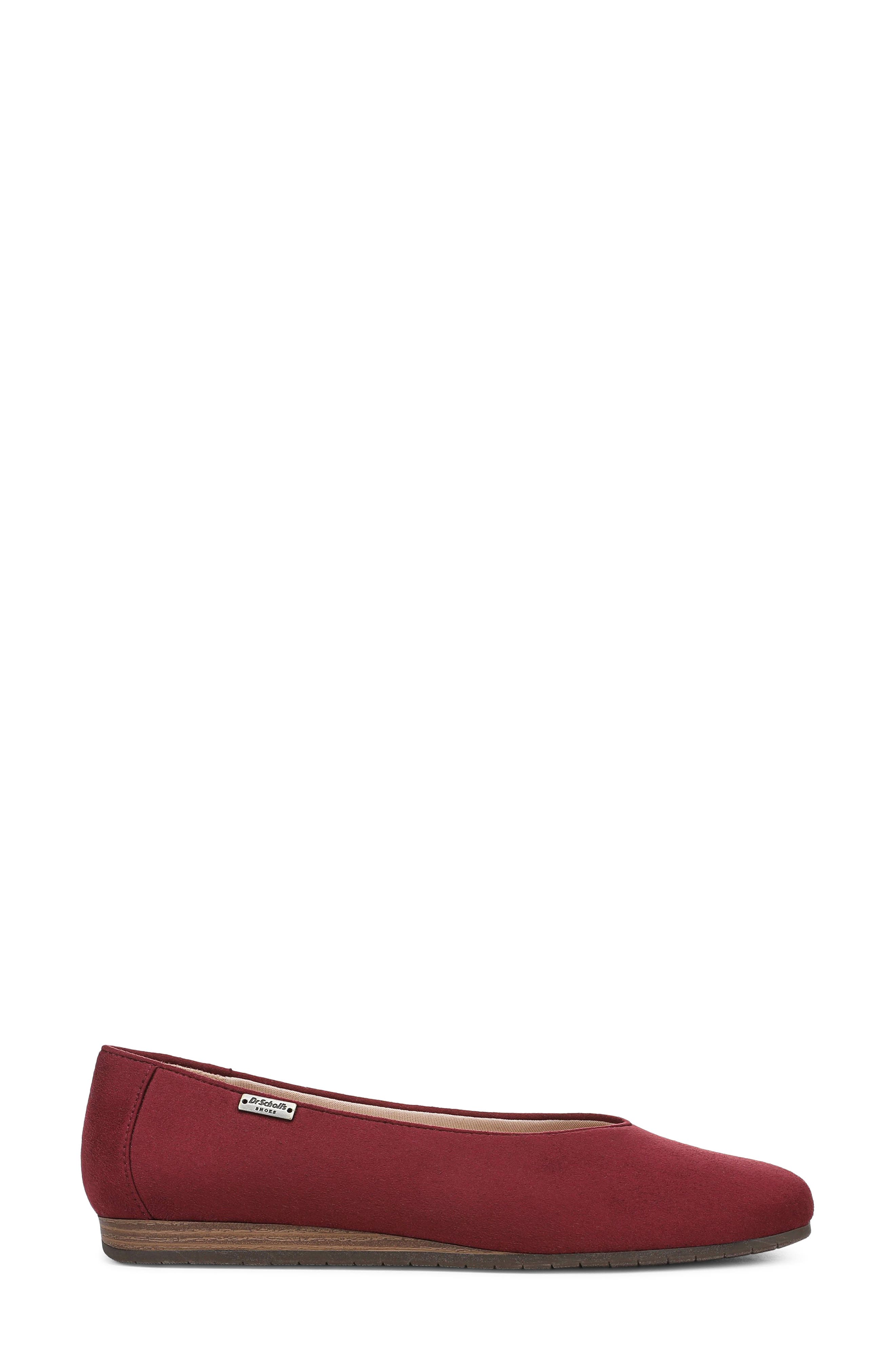 Violet Skimmer Flat, Alternate, color, BURGUNDY MICROSUEDE