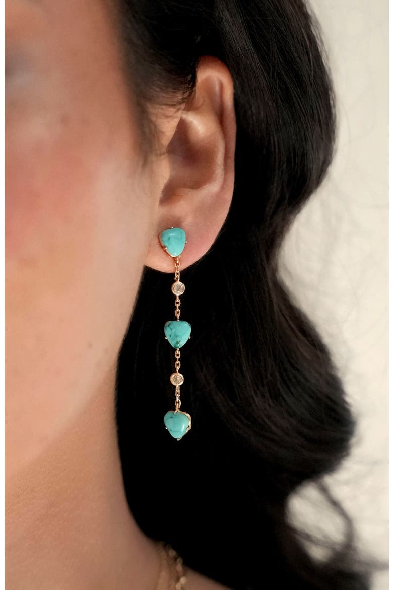 Reconstituted Turquoise Drop Earrings, Alternate, color, TURQUOISE