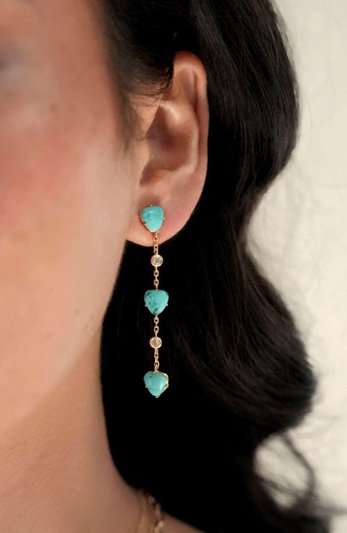 Ettika Reconstituted Turquoise Drop Earrings In Gold