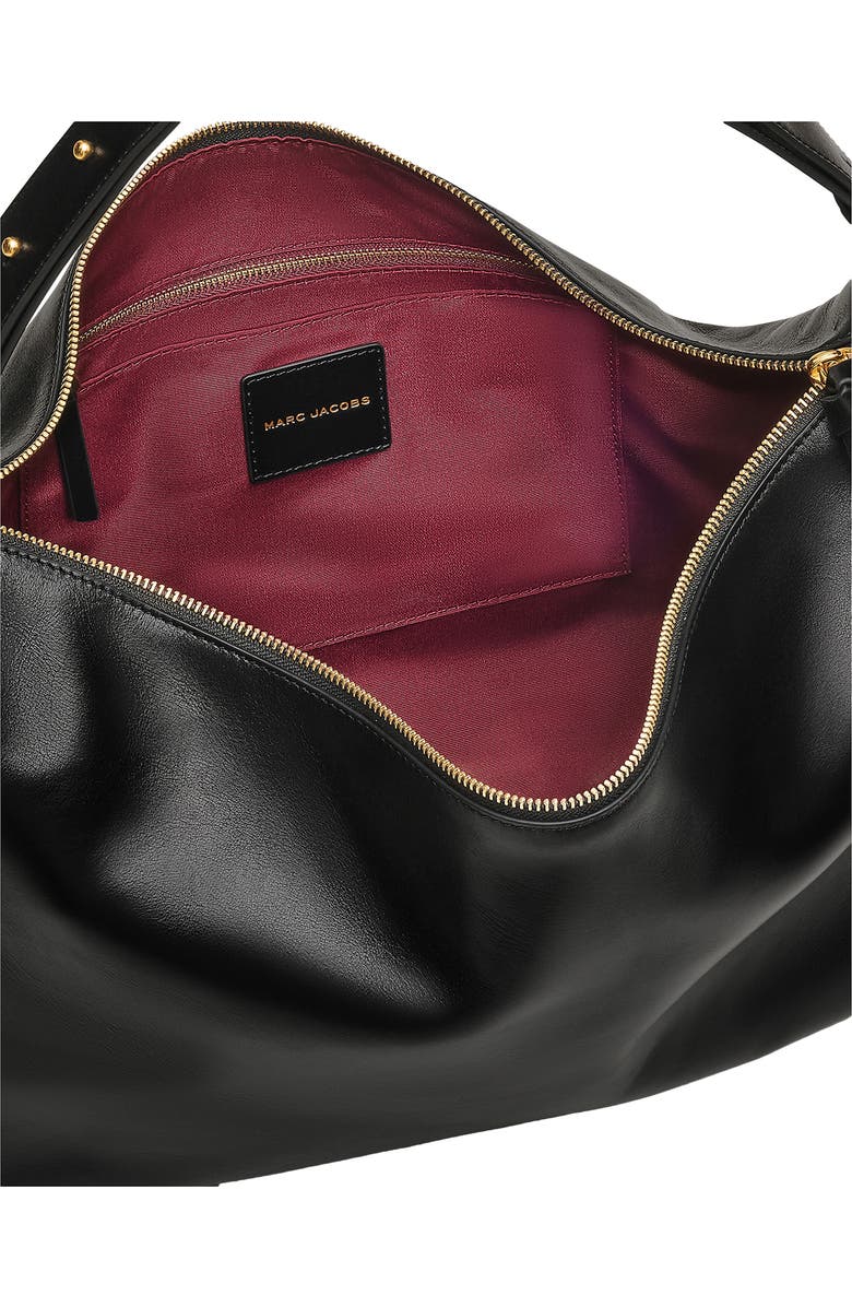 Marc Jacobs Large Scene Leather Shoulder Bag, Alternate, color, Black