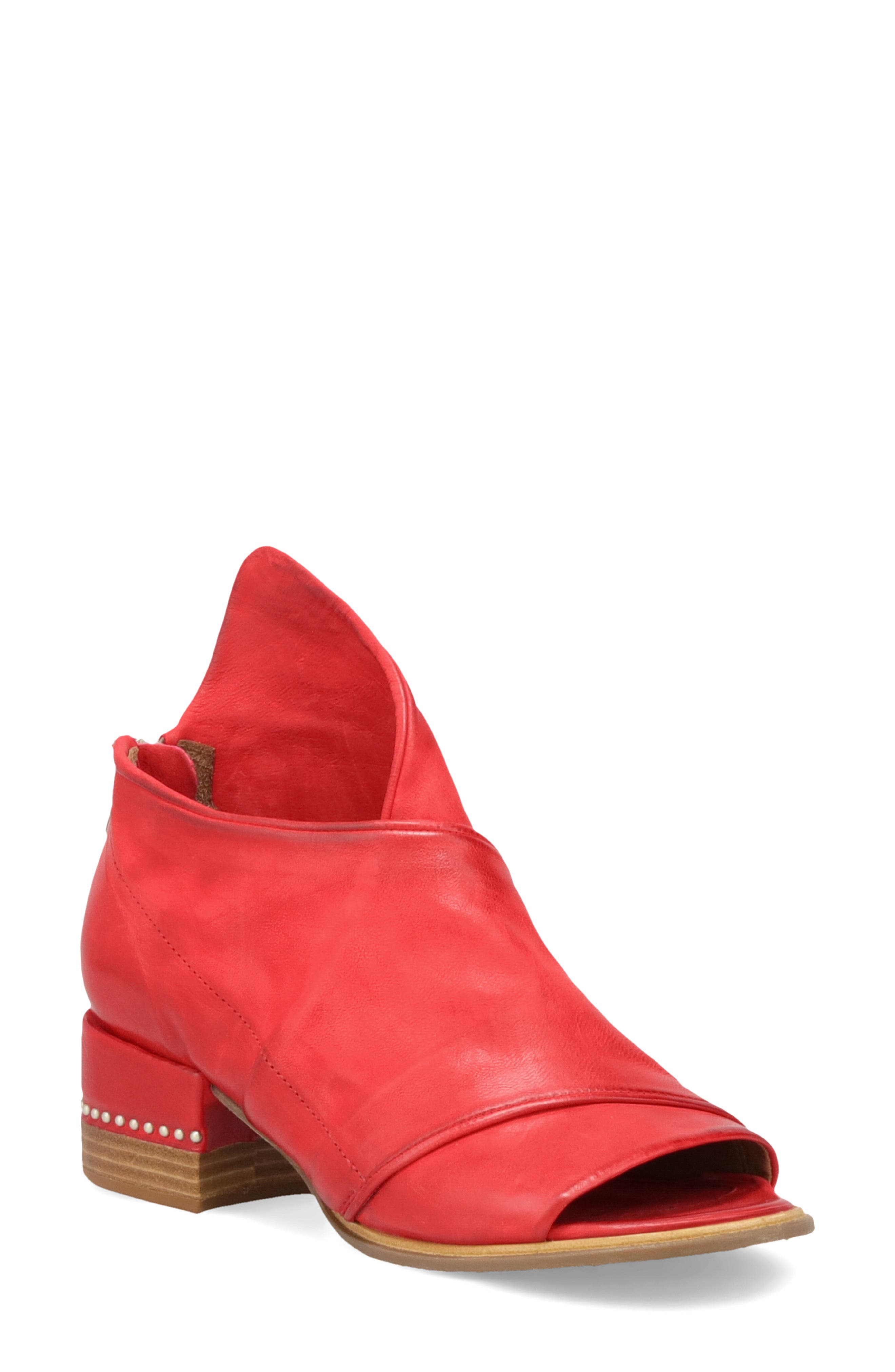 Marshall Peep Toe Bootie, Main, color, RED