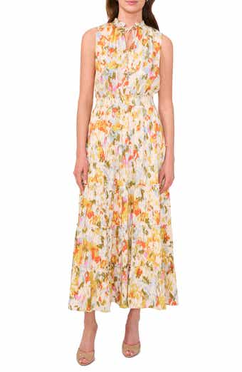 Halogen® Smocked Waist Tiered Maxi Dress